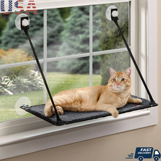 EZ Mount Window Cat Bed Single Level Perch 12x23in Suction