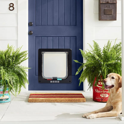 Dog Cat Flap Door Plastic In & Out  Door with 4 Way Security Lock Weatherproof
