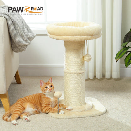 Flower Cat Scratching Post with Removable Flower Cat Bed, Spring Ball
