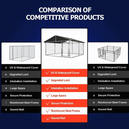 Heavy Duty Outdoor Dog Enclosure Steel Fence with Secure Lock