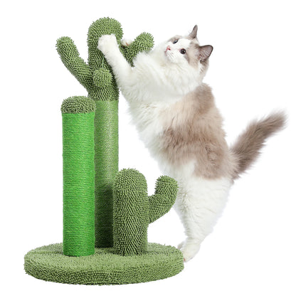 Cactus Cat Scratcher Post  Featuring 3 Scratching Poles and Interactive Dangling Ball