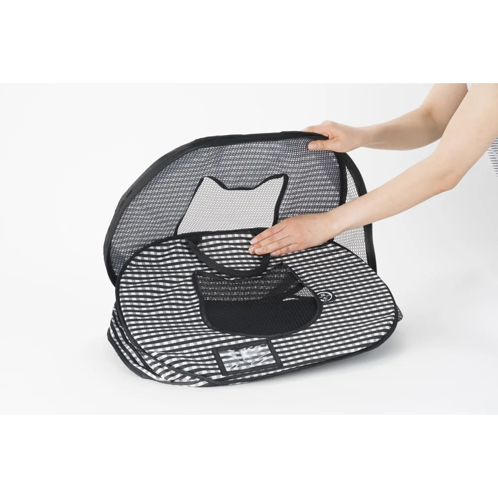 Ultralite Portable Cat Carrier Collapsible Lightweight Travel Crate Easy Clean Durable Fabric Ventilation Windows Storage