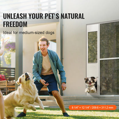 Sliding Glass Door Adjustable Height Doggy Door Aluminum Frame Tempered Glass Pet Door