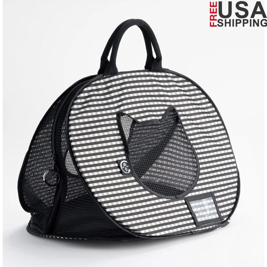 Ultralite Portable Cat Carrier Collapsible Lightweight Travel Crate Easy Clean Durable Fabric Ventilation Windows Storage
