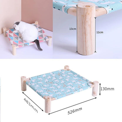 Raised Pet Hammock Bed or Indoor Outdoor Pet Trampoline,  Removable and Washable Soft Mattress, Comfortable and Breathable.  Strong Structure and Stable.