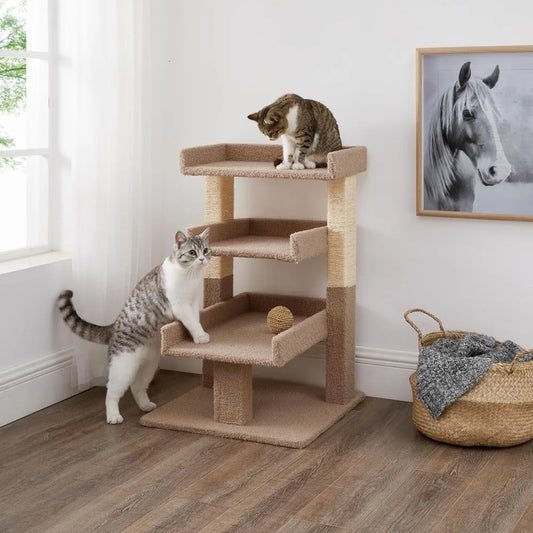 Nala 3 Tier Cat condo for Large Cats with Scratching Post