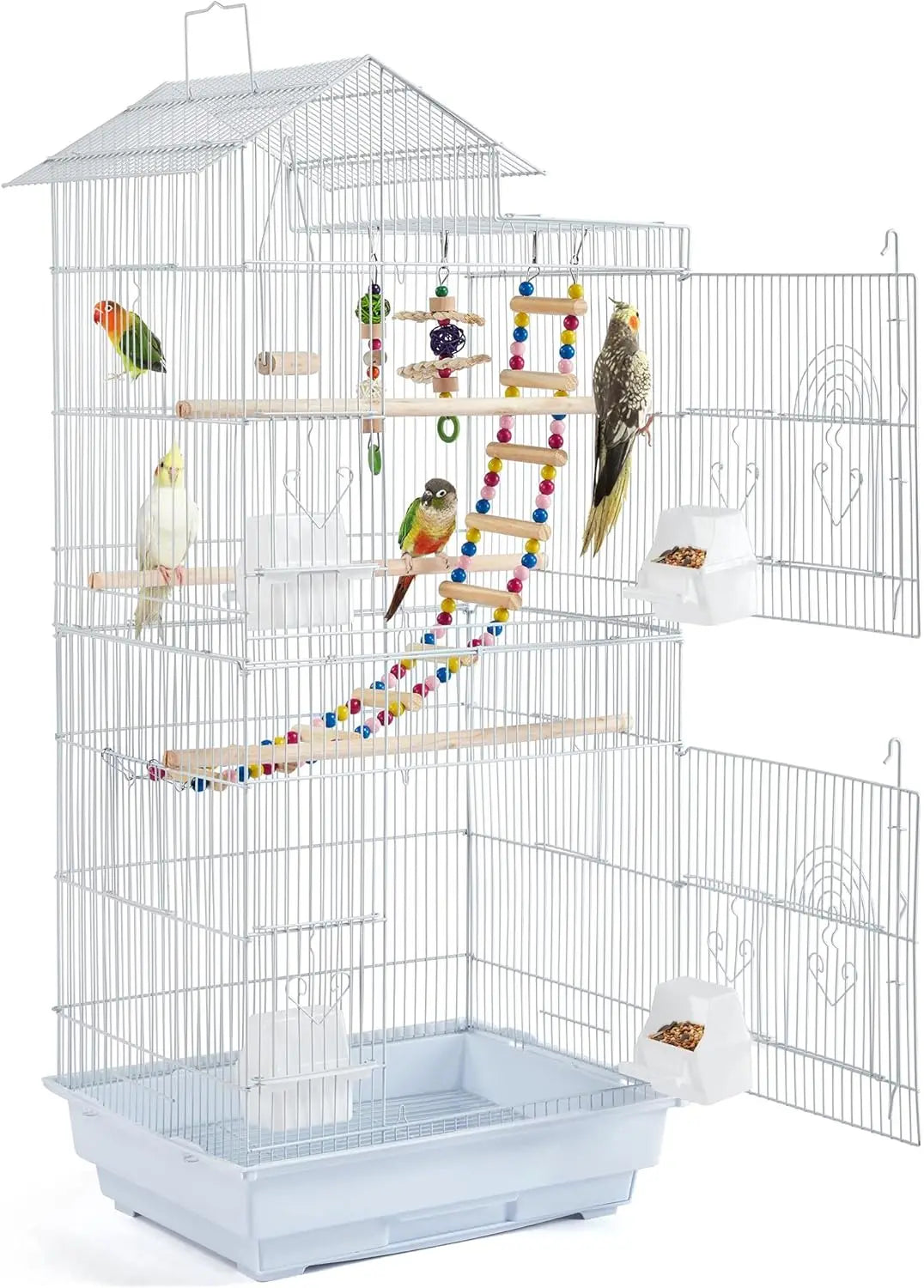 Roof Top Medium Parakeet Bird Cages for Cockatiels Conures Finches Budgies Canaries Lovebirds Parakeets