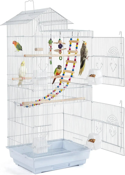Roof Top Medium Parakeet Bird Cages for Cockatiels Conures Finches Budgies Canaries Lovebirds Parakeets