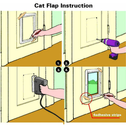 Pet Flap Door with 4 Way Security Lock. In & Out Door Sizes Small-XL