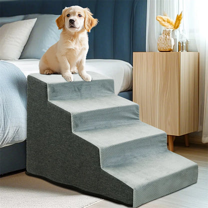 Pet 3/4 Step Ladder High-Density Foam Removable and Washable Training Pet Ramp Stairs