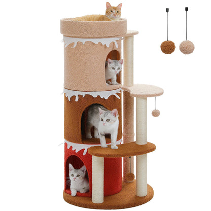 Multi-Level Cat Condo for Indoor Use with Sisal Scratching Post