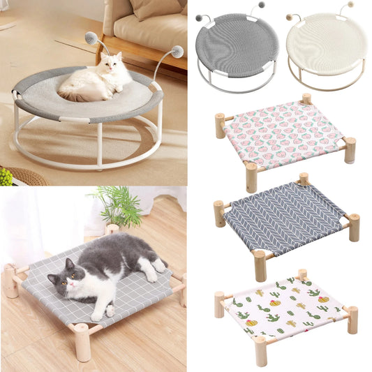 Raised Pet Hammock Bed or Indoor Outdoor Pet Trampoline,  Removable and Washable Soft Mattress, Comfortable and Breathable.  Strong Structure and Stable.