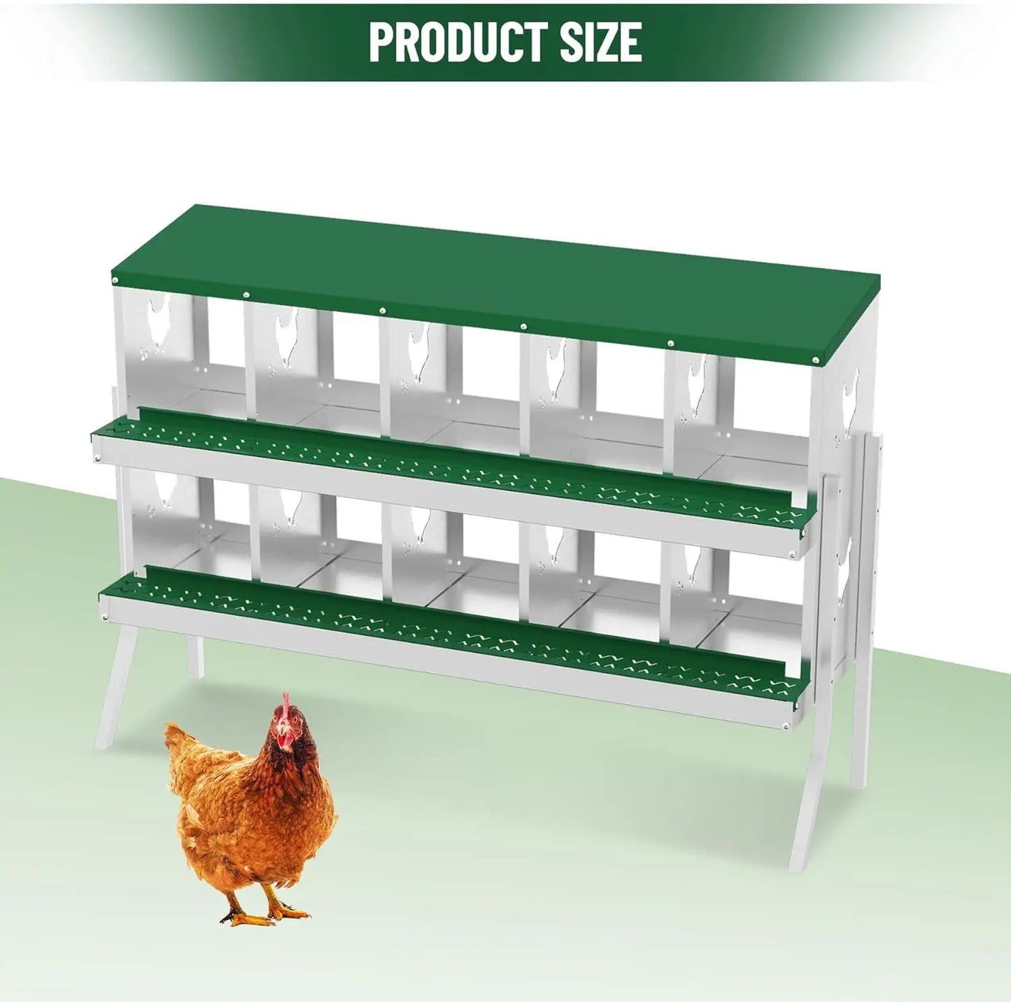 Chicken Nesting Box with Bracket Legs 6/8/10 Compartment Metal Chicken Laying Boxes for Chicken Coop Hens