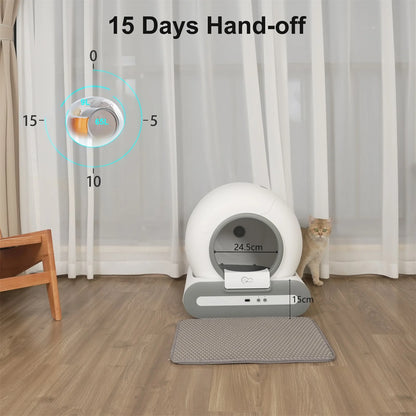 Automatic Cat Litter Box Self Cleaning with App Control & Cat Litter Mat