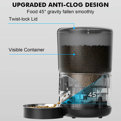 4L Automatic Smart Multiple Pet Feeder With Stainless Steel Bowl