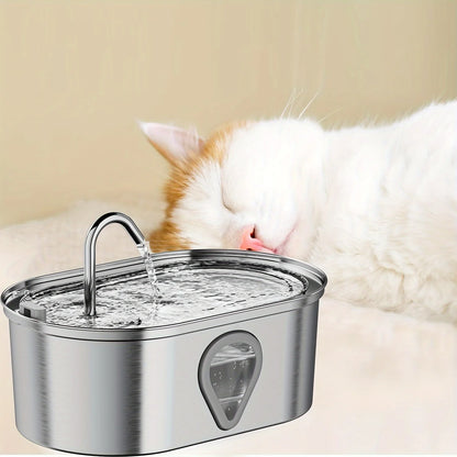 3.5L Large Capacity Pet  Automatic Stainless Steel Water Dispenser With LED Lighting