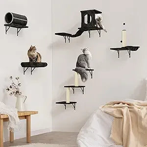 7-in-1 Wall Mounted Cat Climber Wall Playground