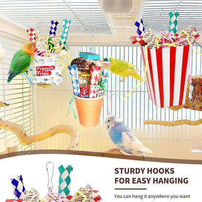 6PCS Bird Toy Shredding Chewing Toys for Small Medium Parrots Budgie Cockatiel Lovebird Conure Foraging B Parrot Training Toys
