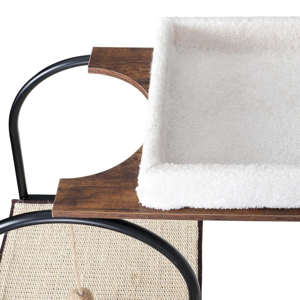 Modern Cat Tower, Multi-Level With Cave, 2 Scratching Posts,