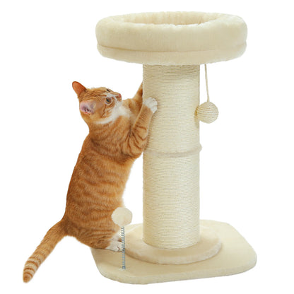 Flower Cat Scratching Post with Removable Flower Cat Bed, Spring Ball