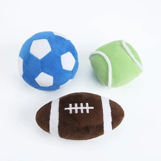 Cute Ball Shape Plush Bite Resistant Teething Small Dog Toy