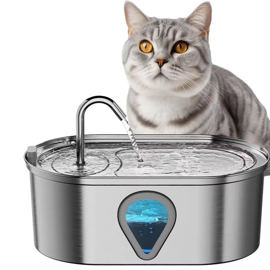 3.5L Large Capacity Pet  Automatic Stainless Steel Water Dispenser With LED Lighting