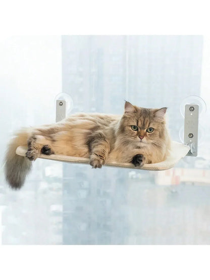 Cordless Cat Window Hammock with 4 Strong Suction Cups, Window Cat Beds for Indoor Cats