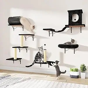 7-in-1 Wall Mounted Cat Climber Wall Playground