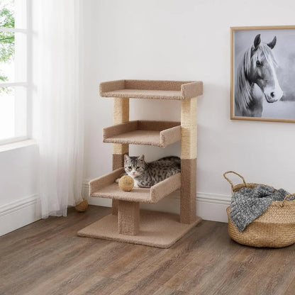 Nala 3 Tier Cat condo for Large Cats with Scratching Post
