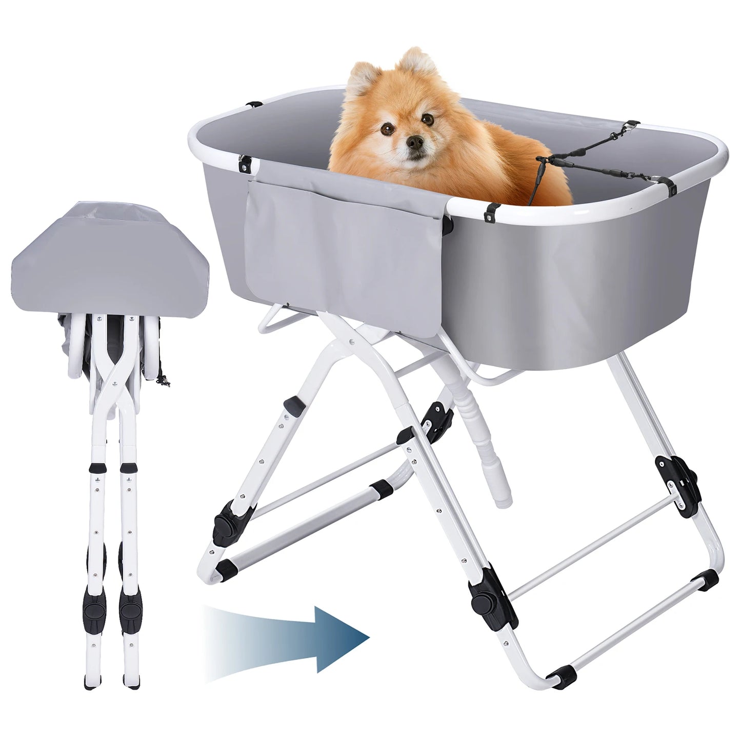 Foldable Pet Bath Tub Indoor Outdoor Suitable for Small to Medium Dog or Cat