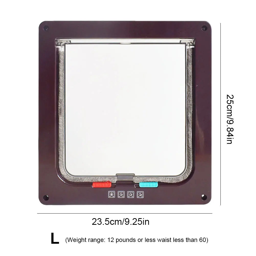 Pet Flap Door with 4 Way Security Lock. In & Out Door Sizes Small-XL