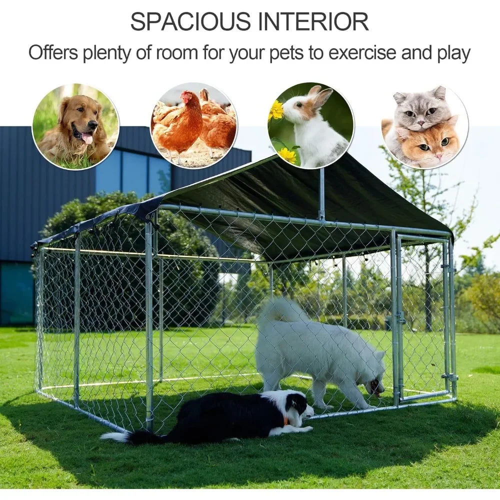 Heavy Duty Outdoor Dog Enclosure Steel Fence with Secure Lock