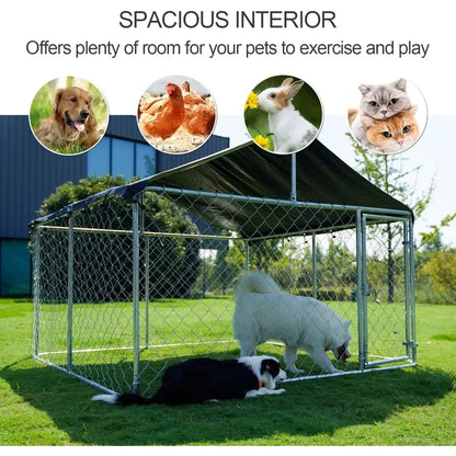 Heavy Duty Outdoor Dog Enclosure Steel Fence with Secure Lock