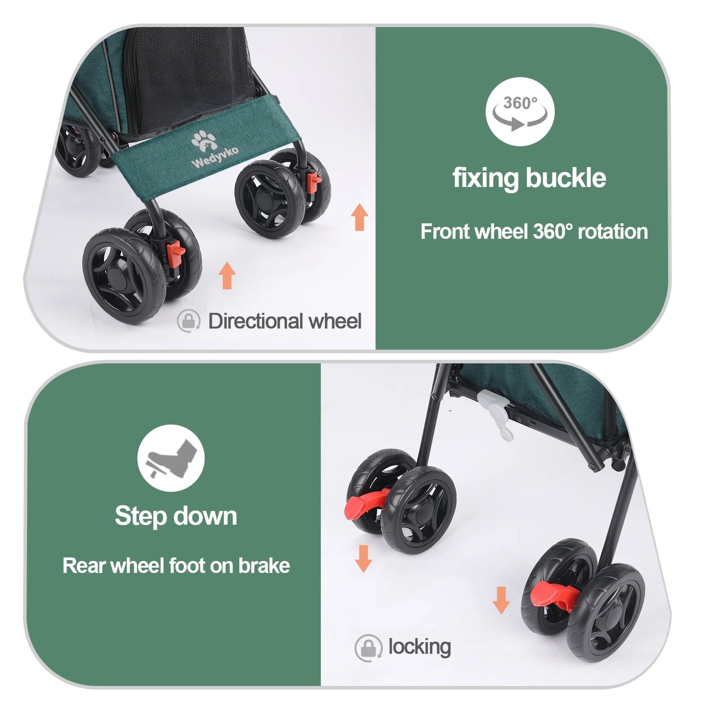 Outdoor Pet Stroller Cat Dog Travel Breathable Pet Stroller Lightweight Folding Universal Wheels Small Medium Pet Stroller