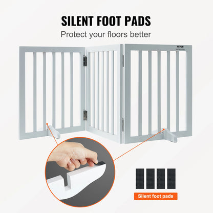 VEVOR Free Standing Pet Gate 3 Panel Foldable Gate for Narrow Passageways