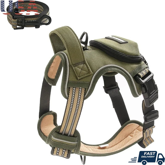 No Pull Dog Harness Adjustable No Choke Reflective Training Leash Comfortable Breathable Durable