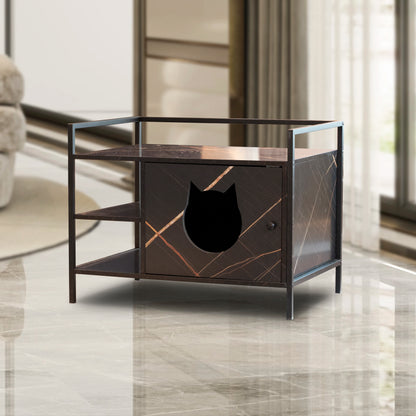 Hidden Litterbox Enclosure Cabinet, Keeps Everything Contained, No Mess.