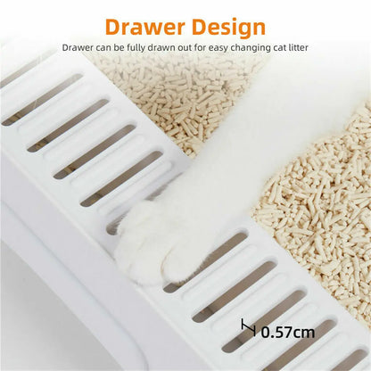Cat Litter Box with Scoop and Tray Enclosed Foldable Top or Front Entry