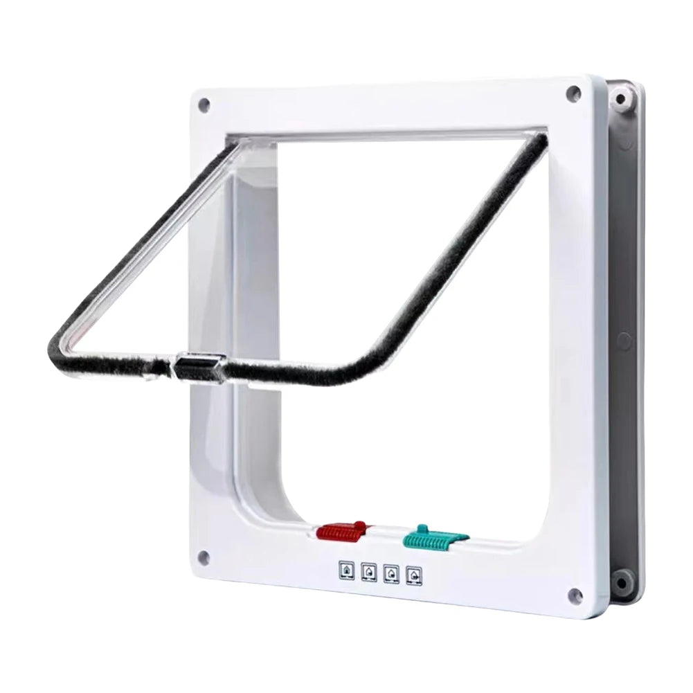 Dog Cat Flap Door Plastic In & Out  Door with 4 Way Security Lock Weatherproof