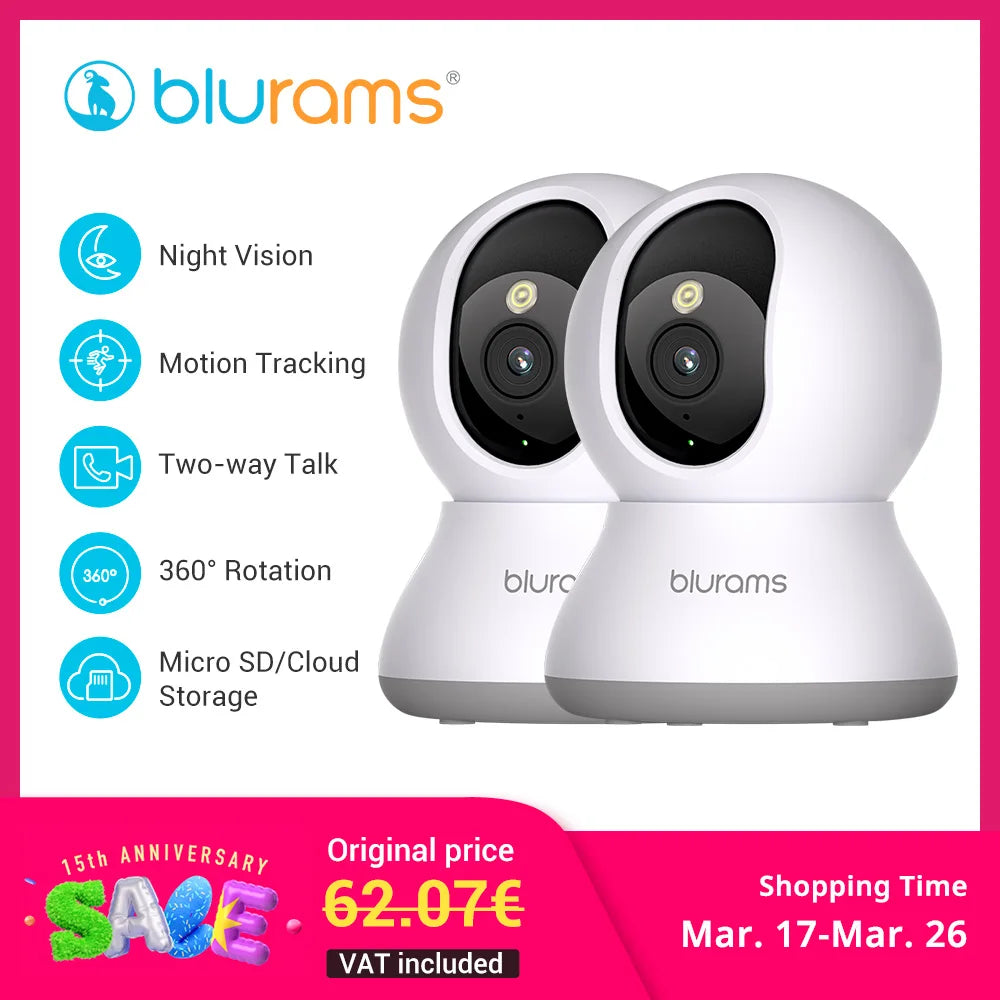 Home Security Camera for Pets with One-Touch Call Update, Two Way Talking, Motion Detection, Night Vision