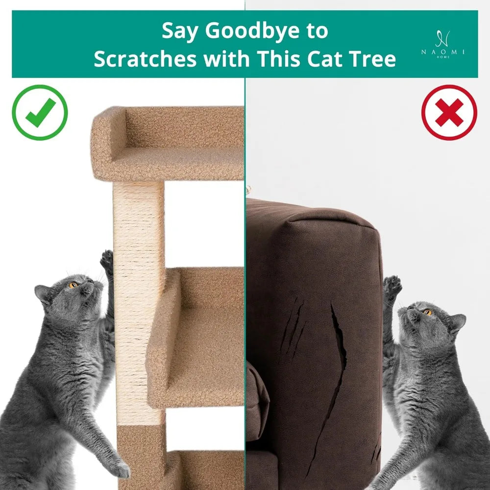 Nala 3 Tier Cat condo for Large Cats with Scratching Post