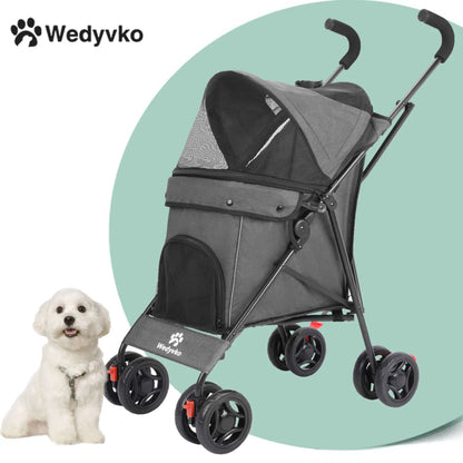 Outdoor Pet Stroller Cat Dog Travel Breathable Pet Stroller Lightweight Folding Universal Wheels Small Medium Pet Stroller