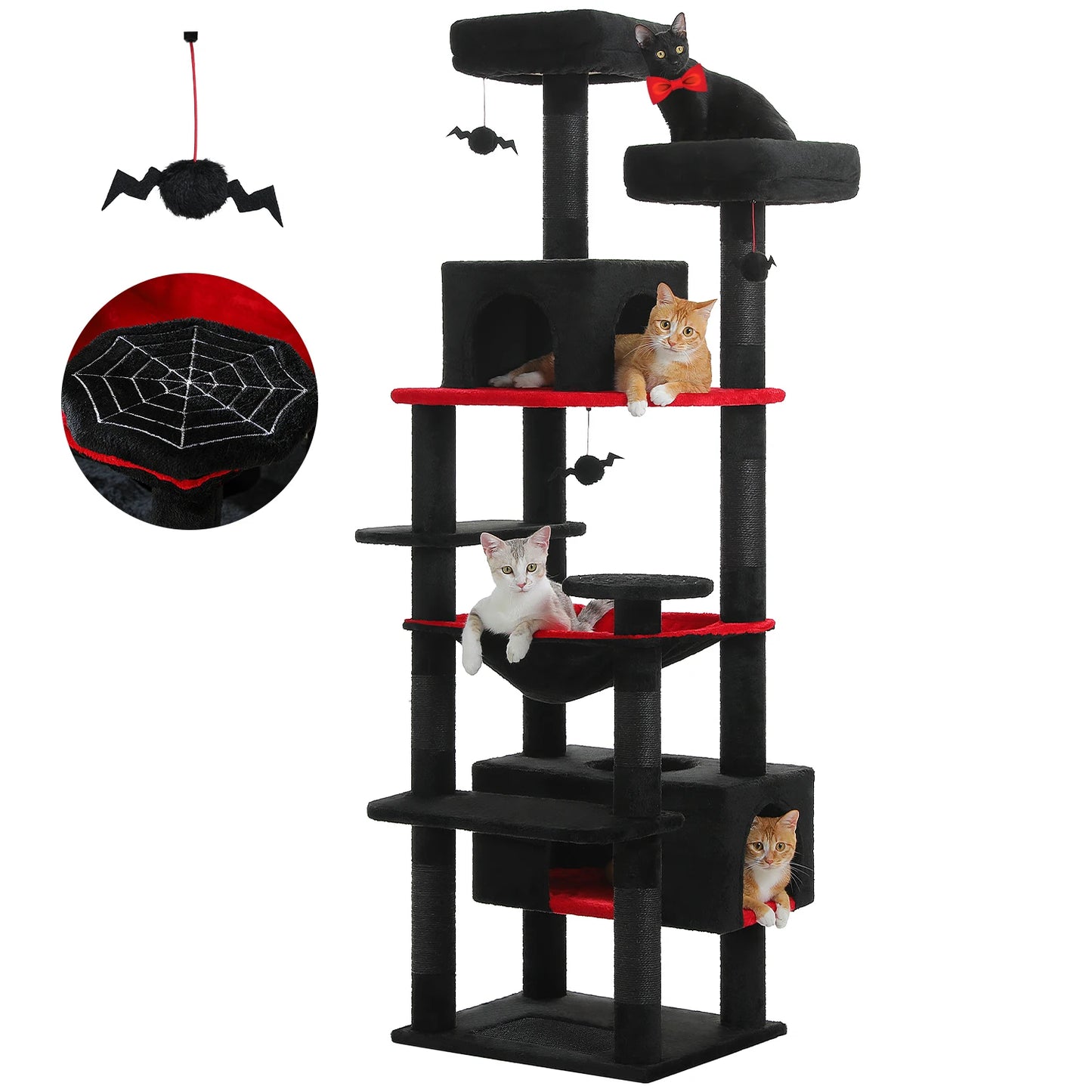 Large Cat Tree and Tower for Indoor Cats With Sisal-Covered Scratching Posts