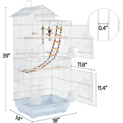 Roof Top Medium Parakeet Bird Cages for Cockatiels Conures Finches Budgies Canaries Lovebirds Parakeets
