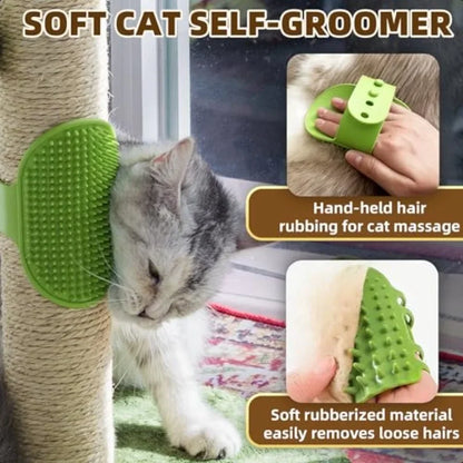 33'' Cat Scratcher Post with Cat Toy and Interactive Ball & Self Groomer