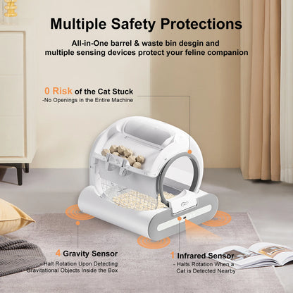Automatic Cat Litter Box Self Cleaning with App Control & Cat Litter Mat