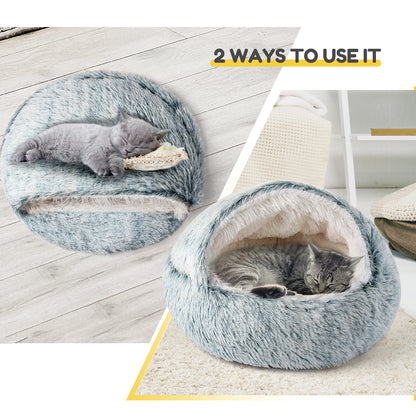25'' Pet Bed Nest Soft Comfortable Semi-enclosed