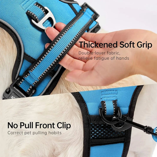 Reflective No Pull Dog Harness with Leash Adjustable Vest Easy Control Handle For Small and Medium Dogs