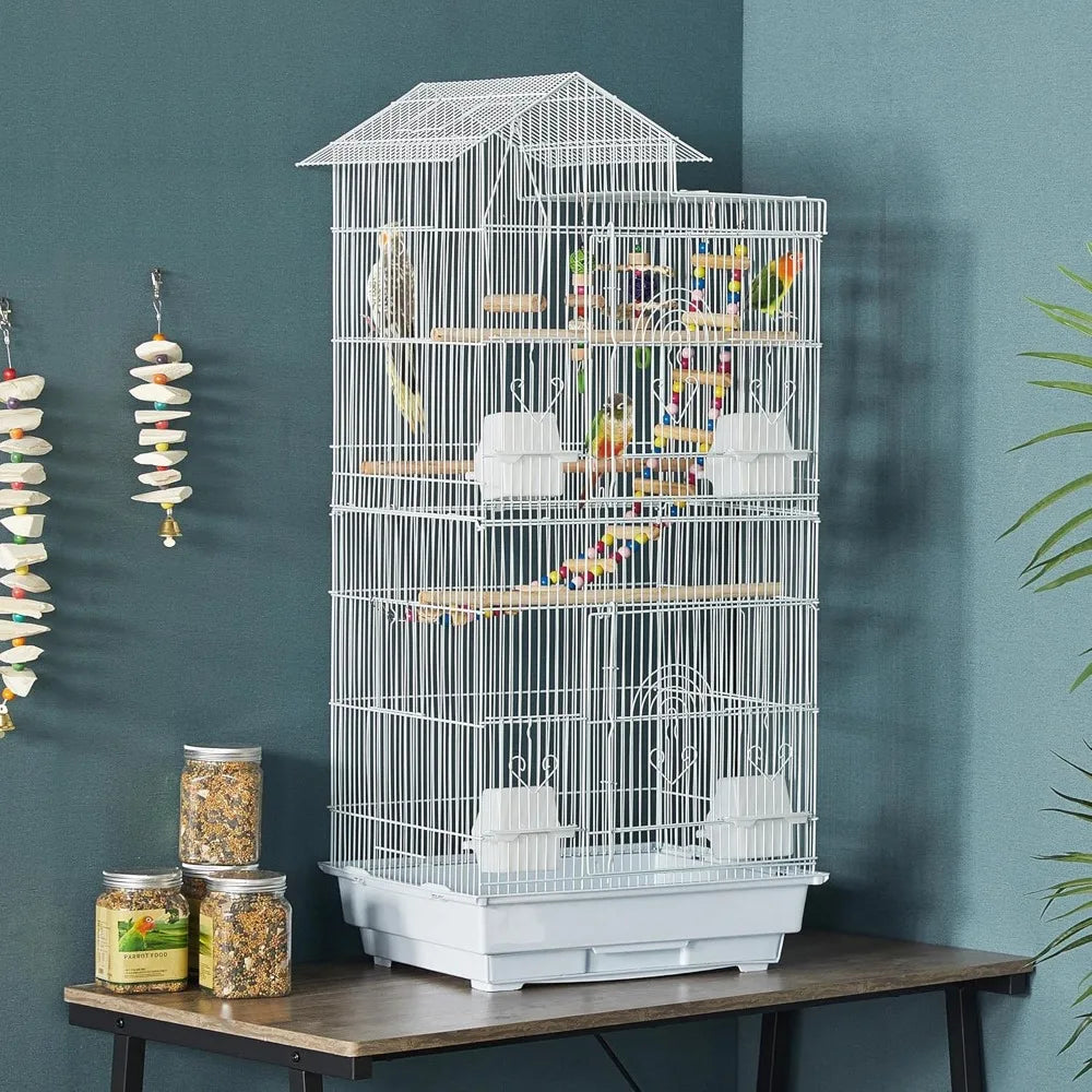 Roof Top Medium Parakeet Bird Cages for Cockatiels Conures Finches Budgies Canaries Lovebirds Parakeets