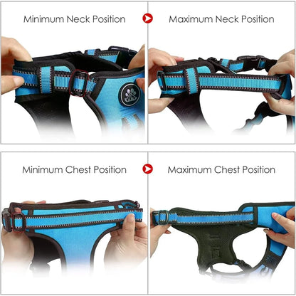 Reflective No Pull Dog Harness with Leash Adjustable Vest Easy Control Handle For Small and Medium Dogs